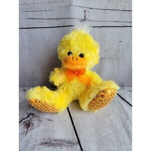 Greenbrier Plush Yellow Duck Easter Stuffed Animal Plush Sparkly Feet 6inch